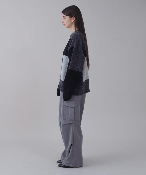 BROWNY（ブラウニー）の「BROWNY/ベロアモールカラーブロックプルオーバー（ニット/セーター・メンズ・チャコールグレー/グレー・MEDIUM/LARGE）」の6枚目の写真