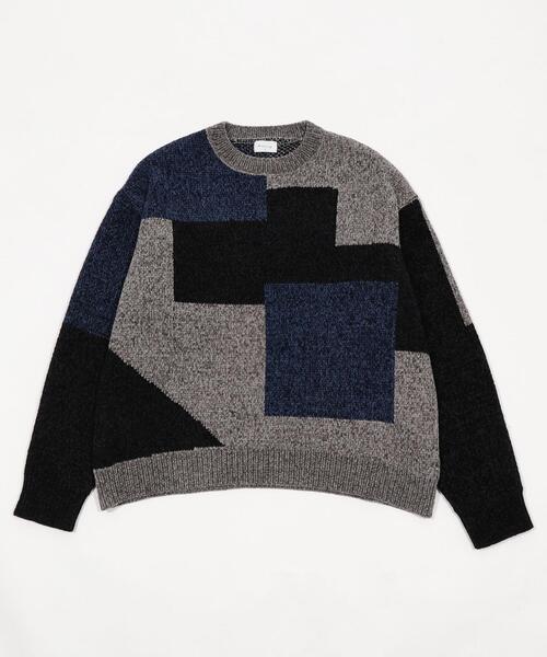 BROWNY（ブラウニー）の「BROWNY/ベロアモールカラーブロックプルオーバー（ニット/セーター・メンズ・チャコールグレー/グレー・MEDIUM/LARGE）」の19枚目の写真