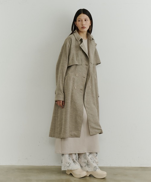 room153（ルームイチゴサン）の「ケープカラートレンチコート（トレンチコート・レディース・ベージュ/グレイッシュベージュ・FREE）」の3枚目の写真