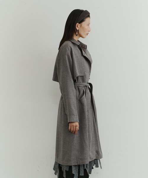 room153（ルームイチゴサン）の「ケープカラートレンチコート（トレンチコート・レディース・ベージュ/グレイッシュベージュ・FREE）」の7枚目の写真