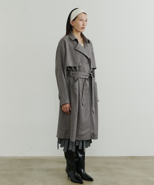 room153（ルームイチゴサン）の「ケープカラートレンチコート（トレンチコート・レディース・ベージュ/グレイッシュベージュ・FREE）」の8枚目の写真
