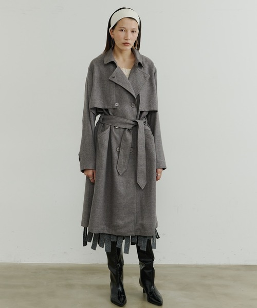 room153（ルームイチゴサン）の「ケープカラートレンチコート（トレンチコート・レディース・ベージュ/グレイッシュベージュ・FREE）」の9枚目の写真