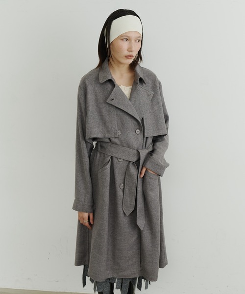 room153（ルームイチゴサン）の「ケープカラートレンチコート（トレンチコート・レディース・ベージュ/グレイッシュベージュ・FREE）」の10枚目の写真