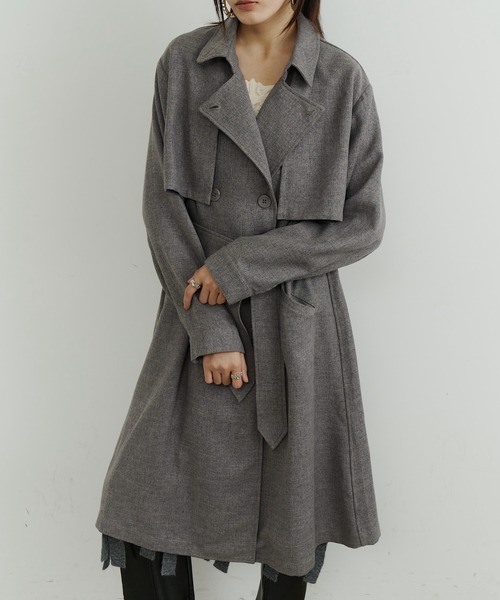 room153（ルームイチゴサン）の「ケープカラートレンチコート（トレンチコート・レディース・ベージュ/グレイッシュベージュ・FREE）」の11枚目の写真