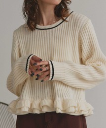 ad thie | フリルヘム ニットトップス(ニット/セーター)