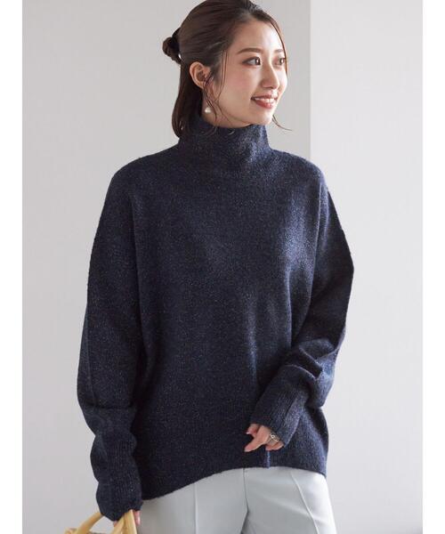 Te chichi（テチチ）の「【宮本茉由着用】MIXラメニット（ニット/セーター・レディース・ネイビー/オフホワイト/ブラック・F）」の12枚目の写真