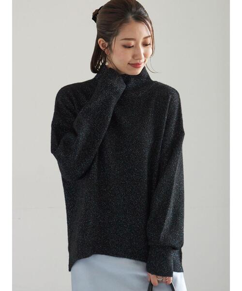 Te chichi（テチチ）の「【宮本茉由着用】MIXラメニット（ニット/セーター・レディース・ネイビー/オフホワイト/ブラック・F）」の19枚目の写真