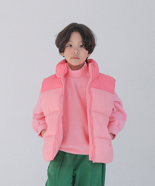 BERRYCLOSET(ベリークローゼット)の「コンビブロックパディングベスト(ブルゾン・レディース・ベージュ/ピンク/グリーン・11号/5号/09号/13号/17号/19号/15号/7号)」の6枚目の写真