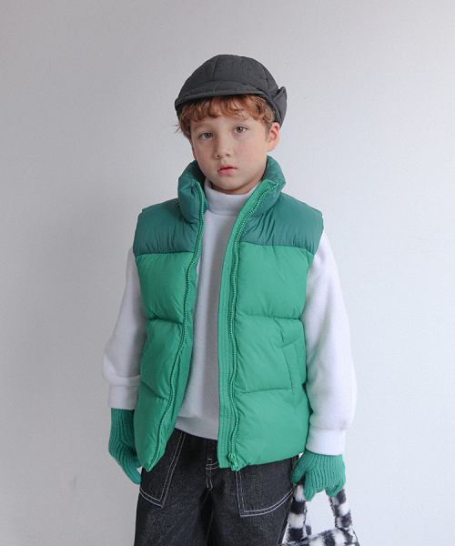 BERRYCLOSET(ベリークローゼット)の「コンビブロックパディングベスト(ブルゾン・レディース・ベージュ/ピンク/グリーン・11号/5号/09号/13号/17号/19号/15号/7号)」の7枚目の写真