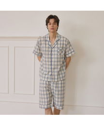 LUNALUZ STUDIO（ルナルス）の「Men's Anicrack Rayon Cotton Short Sleeve Two Piece Pajamas（ルームウェア/パジャマ）」