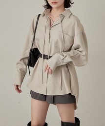 mline | [mline]レースアップ オーバーシャツ(シャツ/ブラウス)