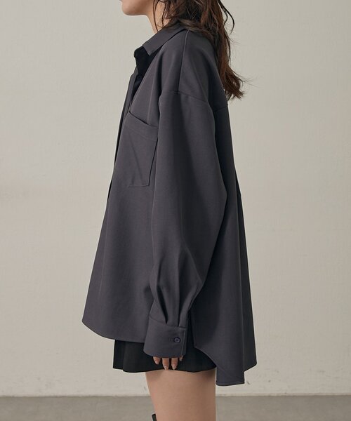 mline（エムライン）の「[mline]レースアップ オーバーシャツ（シャツ/ブラウス・レディース・グレー/ベージュ・FREE）」の11枚目の写真