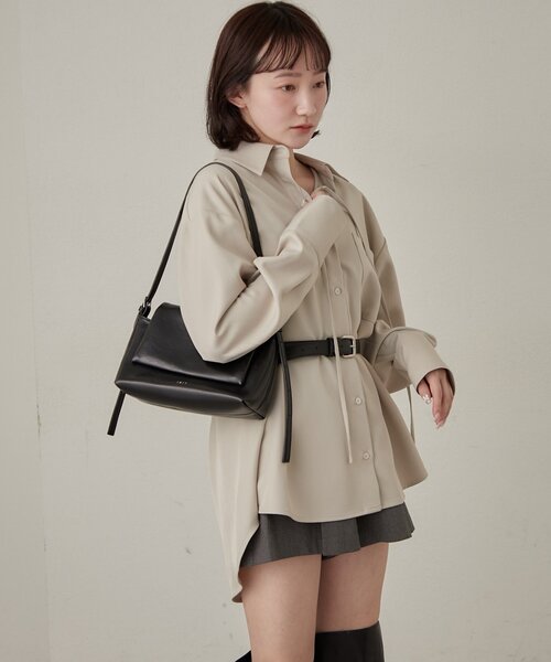 mline（エムライン）の「[mline]レースアップ オーバーシャツ（シャツ/ブラウス・レディース・グレー/ベージュ・FREE）」の17枚目の写真