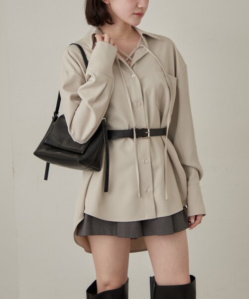 mline（エムライン）の「[mline]レースアップ オーバーシャツ（シャツ/ブラウス・レディース・グレー/ベージュ・FREE）」の20枚目の写真