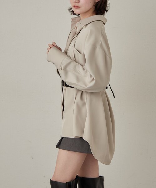 mline（エムライン）の「[mline]レースアップ オーバーシャツ（シャツ/ブラウス・レディース・グレー/ベージュ・FREE）」の21枚目の写真