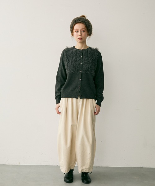 Crisp（クリスプ）の「チュールフリルニットカーディガン（カーディガン/ボレロ・レディース・ホワイト・FREE）」の5枚目の写真