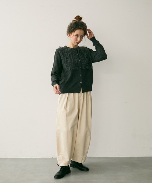 Crisp（クリスプ）の「チュールフリルニットカーディガン（カーディガン/ボレロ・レディース・ホワイト・FREE）」の6枚目の写真