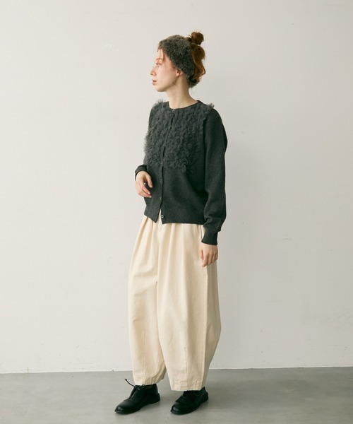 Crisp（クリスプ）の「チュールフリルニットカーディガン（カーディガン/ボレロ・レディース・ホワイト・FREE）」の7枚目の写真