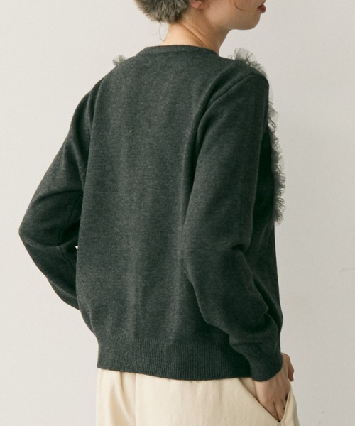 Crisp（クリスプ）の「チュールフリルニットカーディガン（カーディガン/ボレロ・レディース・ホワイト・FREE）」の14枚目の写真