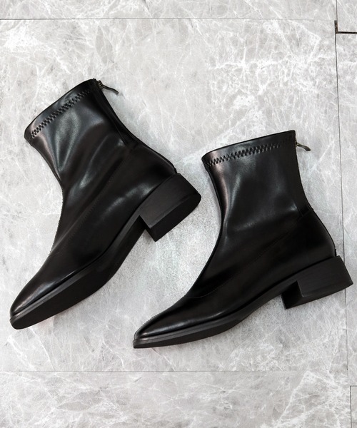 THE CELL.(ザセルドット)の「スクエアトゥショートブーツ SQUARE TOE ANKLE BOOTS(ブーツ・レディース・ブラック・35/37/39)」の9枚目の写真