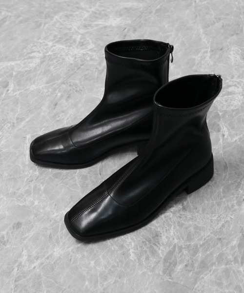 THE CELL.(ザセルドット)の「スクエアトゥショートブーツ SQUARE TOE ANKLE BOOTS(ブーツ・レディース・ブラック・35/37/39)」の8枚目の写真