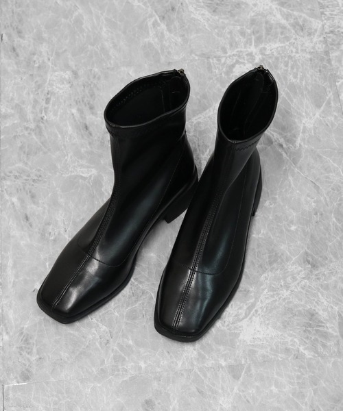 THE CELL.(ザセルドット)の「スクエアトゥショートブーツ SQUARE TOE ANKLE BOOTS(ブーツ・レディース・ブラック・35/37/39)」の7枚目の写真