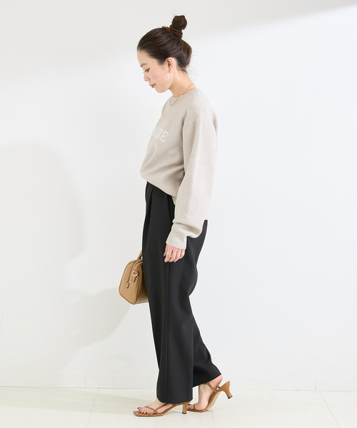 B.C STOCK(ベーセーストック)の「手洗い可 / T/R ダブルクロス パンツ(スラックス・レディース・ベージュ系その他/ブラック・SMALL/MEDIUM)」の4枚目の写真