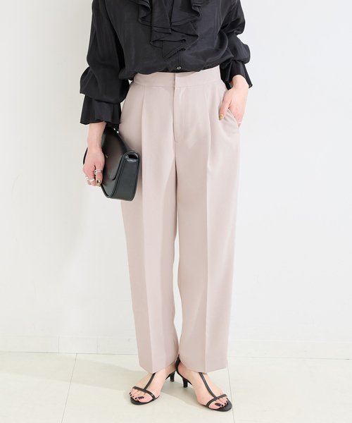 B.C STOCK(ベーセーストック)の「手洗い可 / T/R ダブルクロス パンツ(スラックス・レディース・ベージュ系その他/ブラック・SMALL/MEDIUM)」の13枚目の写真