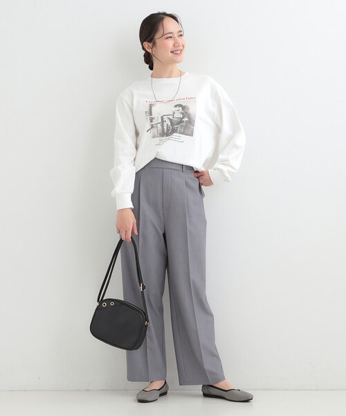 SHOO・LA・RUE（シューラルー）の「【綿100％/S-LL/プチプラ】選べる3柄 プリントアソートロンT（Tシャツ/カットソー・レディース・グリーン系3/ライトイエロー系2/チャコール/ベージュ系その他3/ホワイト系2/ホワイト系1・04/03/02/01）」の22枚目の写真