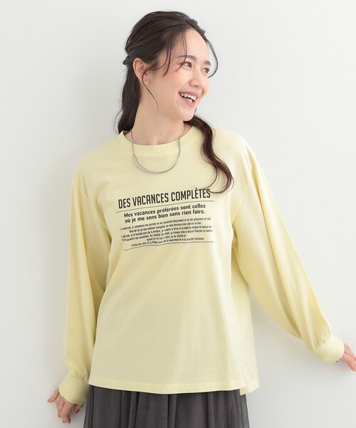 SHOO・LA・RUE(シューラルー)の「【綿100%/S-LL/プチプラ】選べる3柄 プリントアソートロンT(Tシャツ/カットソー・レディース・グリーン系3/ライトイエロー系2/チャコール/ベージュ系その他3/ホワイト系2/ホワイト系1・04/03/02/01)」の15枚目の写真