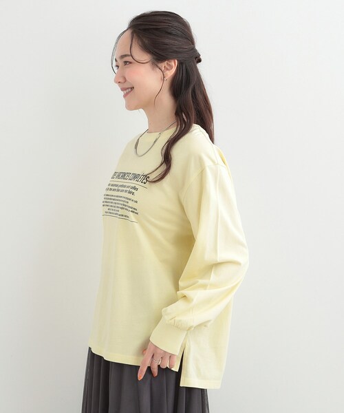 SHOO・LA・RUE(シューラルー)の「【綿100%/S-LL/プチプラ】選べる3柄 プリントアソートロンT(Tシャツ/カットソー・レディース・グリーン系3/ライトイエロー系2/チャコール/ベージュ系その他3/ホワイト系2/ホワイト系1・04/03/02/01)」の16枚目の写真