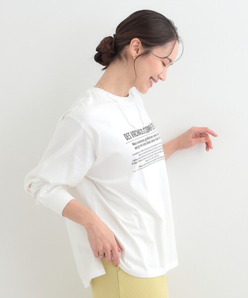 SHOO・LA・RUE(シューラルー)の「【綿100%/S-LL/プチプラ】選べる3柄 プリントアソートロンT(Tシャツ/カットソー・レディース・グリーン系3/ライトイエロー系2/チャコール/ベージュ系その他3/ホワイト系2/ホワイト系1・04/03/02/01)」の20枚目の写真