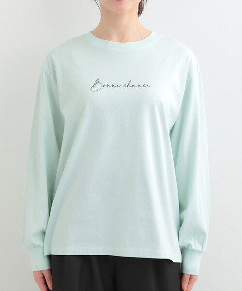 SHOO・LA・RUE（シューラルー）の「【綿100％/S-LL/プチプラ】選べる3柄 プリントアソートロンT（Tシャツ/カットソー・レディース・グリーン系3/ライトイエロー系2/チャコール/ベージュ系その他3/ホワイト系2/ホワイト系1・04/03/02/01）」の11枚目の写真