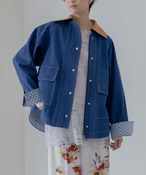 【新品タグ付き】Eimee Law アニマル柄ミドル丈アウター meJane（ミージェーン）の「ダルメシアンアニマル柄ファージャケット