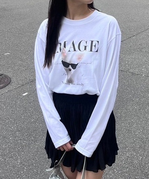 etta(エタ)の「ビッグアニマルプリントロンT/長袖Tシャツ(Tシャツ/カットソー・レディース・ホワイト/A・MEDIUM/LARGE)」の2枚目の写真