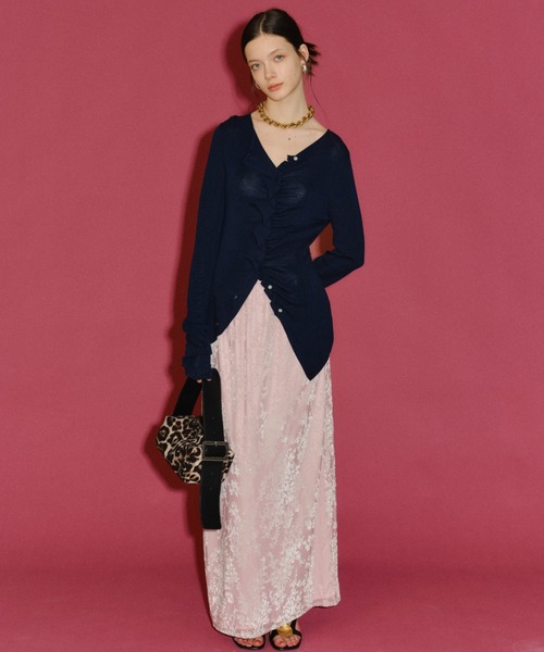 yae（ヤエ）の「Sheer opal skirt / シアーオパールスカート（スカート・レディース・ライトグリーン/ベビーピンク/ネイビー・36/38）」の16枚目の写真