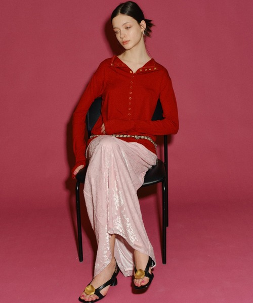 yae（ヤエ）の「Sheer opal skirt / シアーオパールスカート（スカート・レディース・ライトグリーン/ベビーピンク/ネイビー・36/38）」の10枚目の写真