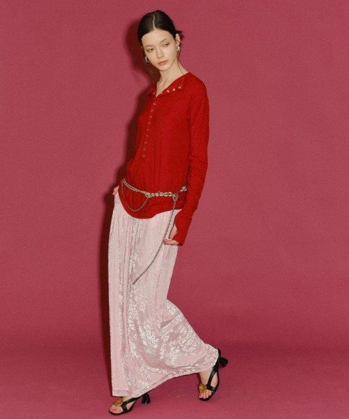 yae（ヤエ）の「Sheer opal skirt / シアーオパールスカート（スカート・レディース・ライトグリーン/ベビーピンク/ネイビー・36/38）」の11枚目の写真