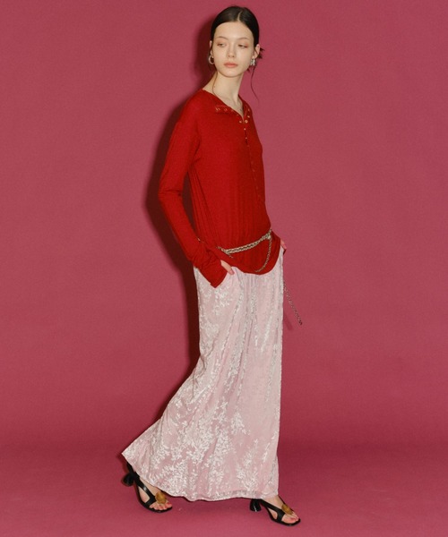 yae（ヤエ）の「Sheer opal skirt / シアーオパールスカート（スカート・レディース・ライトグリーン/ベビーピンク/ネイビー・36/38）」の12枚目の写真