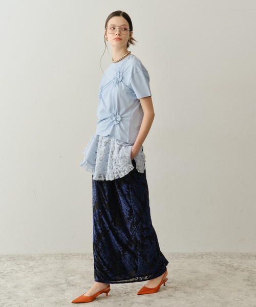 yae（ヤエ）の「Sheer opal skirt / シアーオパールスカート（スカート・レディース・ライトグリーン/ベビーピンク/ネイビー・36/38）」の14枚目の写真