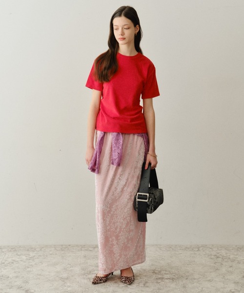 yae（ヤエ）の「Sheer opal skirt / シアーオパールスカート（スカート・レディース・ライトグリーン/ベビーピンク/ネイビー・36/38）」の4枚目の写真