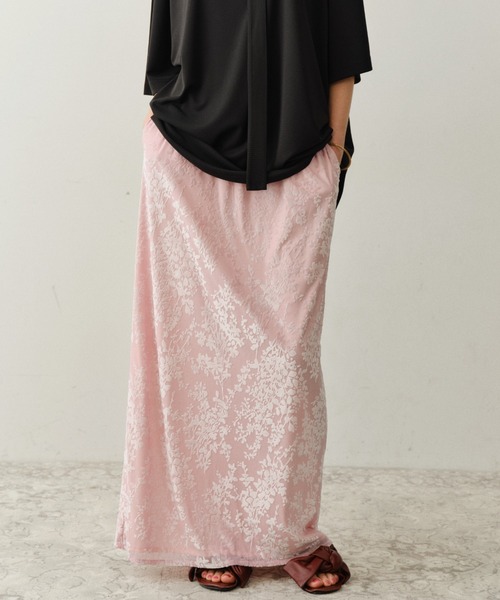 yae（ヤエ）の「Sheer opal skirt / シアーオパールスカート（スカート・レディース・ライトグリーン/ベビーピンク/ネイビー・36/38）」の5枚目の写真