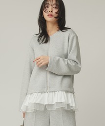 Narcissus（ナルシス）の「【2WAY】ダンボールノーカラージャケット/フリル/取り外し可能（ノーカラージャケット）」