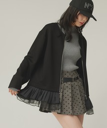 Narcissus（ナルシス）の「【2WAY】ダンボールノーカラージャケット/フリル/取り外し可能（ノーカラージャケット）」