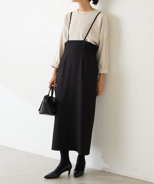 LIVETART（リヴェタート）の「《LIVETART》ストレッチツイル２WAYスカート（スカート・レディース・アイボリー/ブラック・FREE）」の2枚目の写真