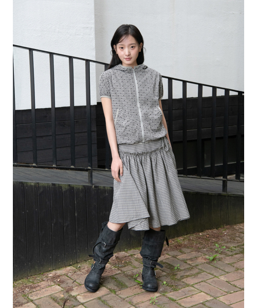 OAFISH(オアフィッシュ)の「RIBBON FRILL WRAP SKIRT, BROWN(スカート・レディース・その他・ONE SIZE)」の5枚目の写真
