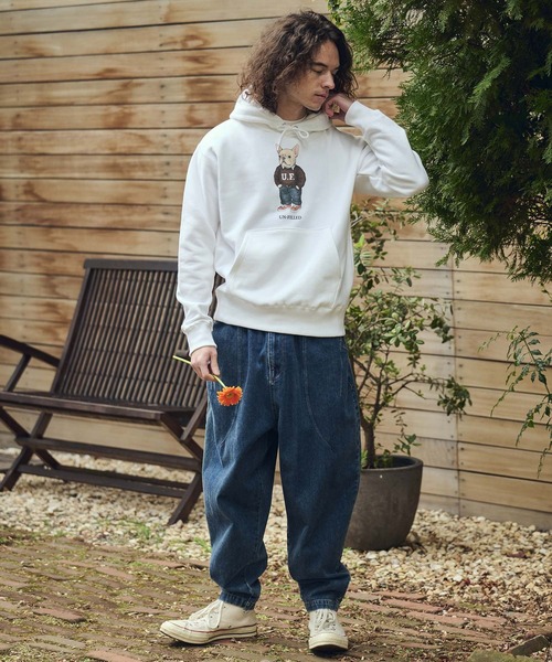 UN-FILLED（アンフィルド）の「mpa4033- UF DOG HOODIE パーカー（フレンチブルドッグ）(SDUF-2606FBD)（パーカー・メンズ・グレー/ホワイト・XL/L/M）」の5枚目の写真