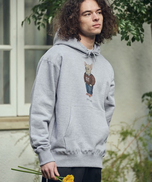 UN-FILLED（アンフィルド）の「mpa4033- UF DOG HOODIE パーカー（フレンチブルドッグ）(SDUF-2606FBD)（パーカー・メンズ・グレー/ホワイト・XL/L/M）」の7枚目の写真