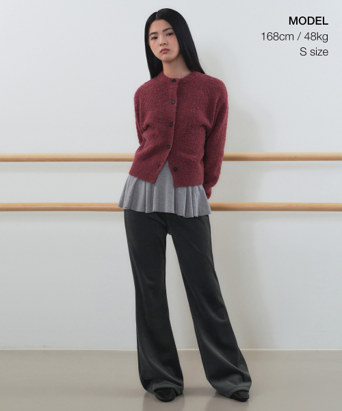 MUSINSA STANDARD WOMAN（ムシンサスタンダードウーマン）の「ウィメンズベルベットコーデュロイフレアバンディングパンツ[ダークグレー]（その他パンツ・レディース・その他・SMALL/MEDIUM/LARGE/X-SMALL）」の2枚目の写真