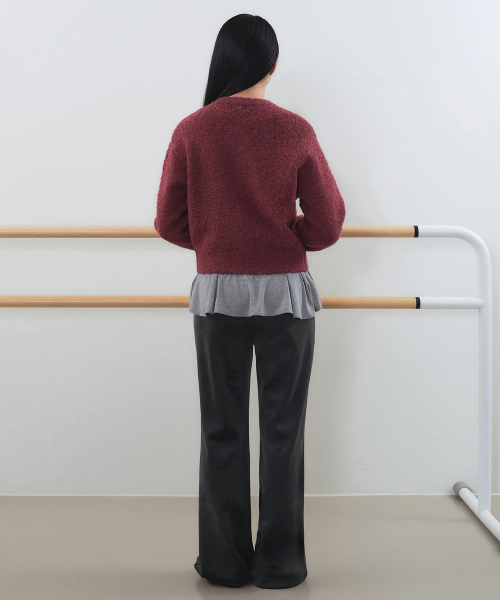 MUSINSA STANDARD WOMAN（ムシンサスタンダードウーマン）の「ウィメンズベルベットコーデュロイフレアバンディングパンツ[ダークグレー]（その他パンツ・レディース・その他・SMALL/MEDIUM/LARGE/X-SMALL）」の3枚目の写真